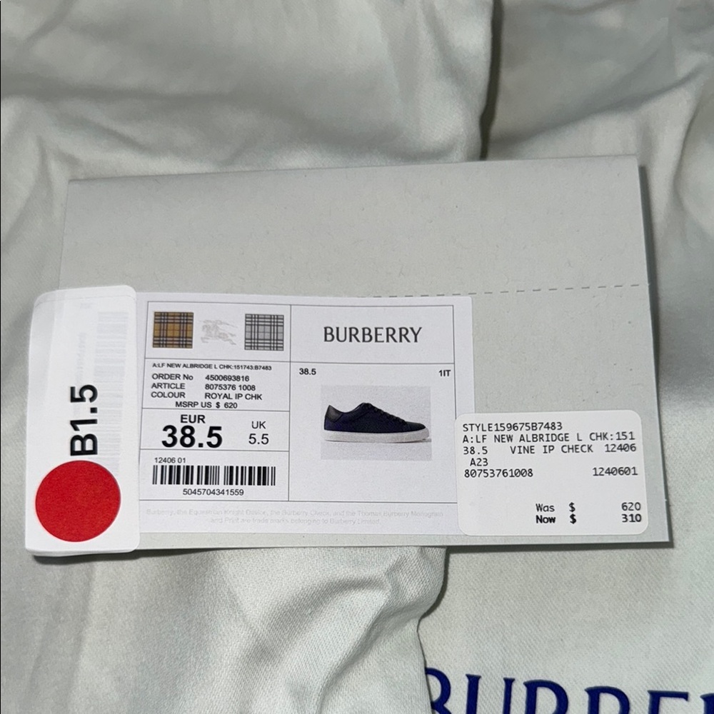 EUC Burberry Women’s 8.5 Stylish Green and Purple Sneakers Check - Picture 10 of 10